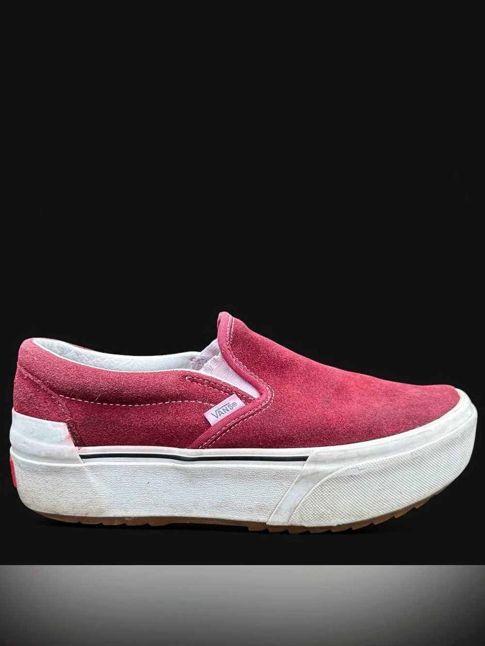 Vans Classic Slip-On Burgundy/Maroon Platform Skater Sneakers. Size 9.5W/8M